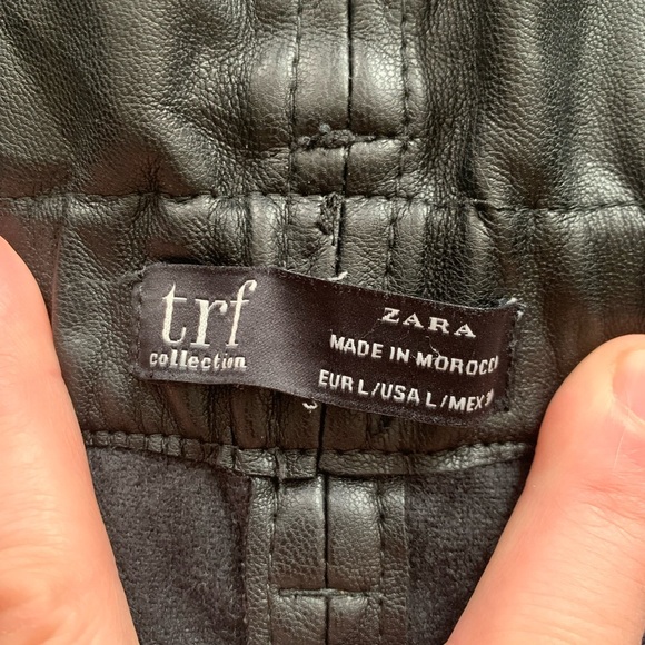 ZARA Black vegan Leather Skirt L - Picture 4 of 4